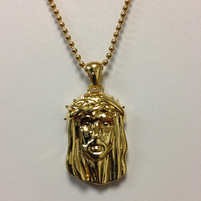 Sterling Silver 14K Yellow Gold Plated Mini Jesu Face